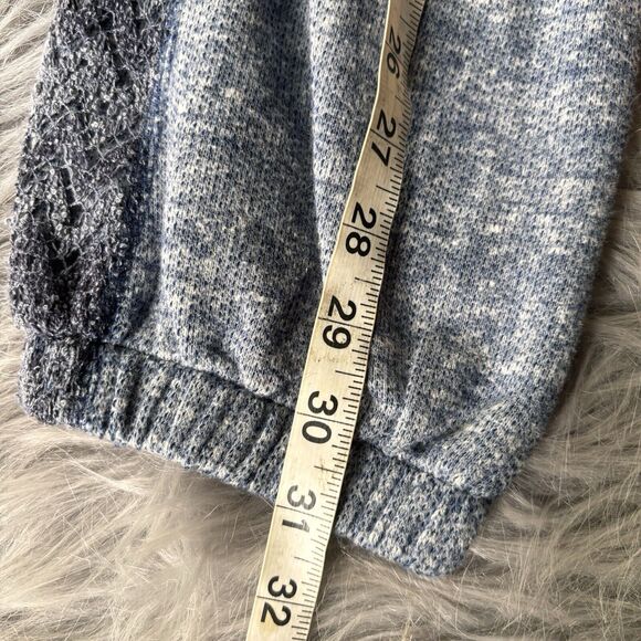 Miss Me Pants Sz M Lounge Blue Sweatpants Embroidered Terry Boho Cotton Colorful - Picture 8 of 10